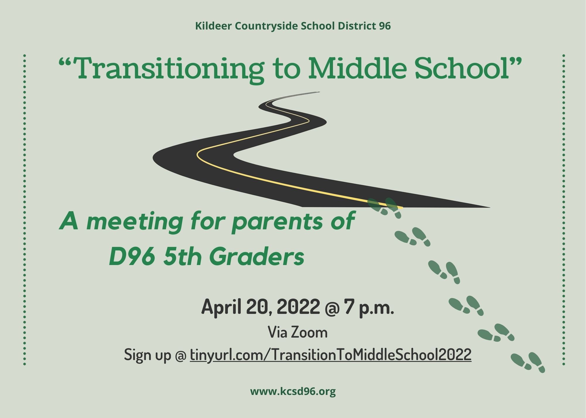 Transitioning to Middle School: April 20, 2022 (Zoom program)